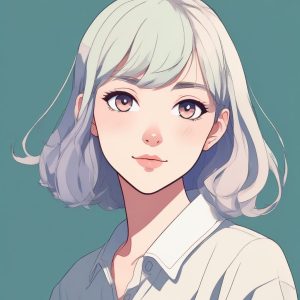 💖极简动漫少女纯色背景头像 | Anime极简风格适合社交媒体分享