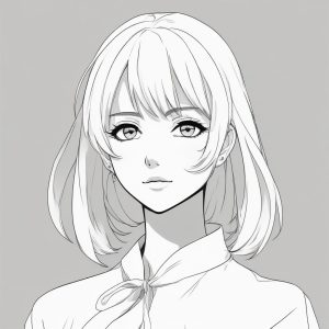 ✨极简动漫少女头像 | 单色背景Anime极简风格人像设计