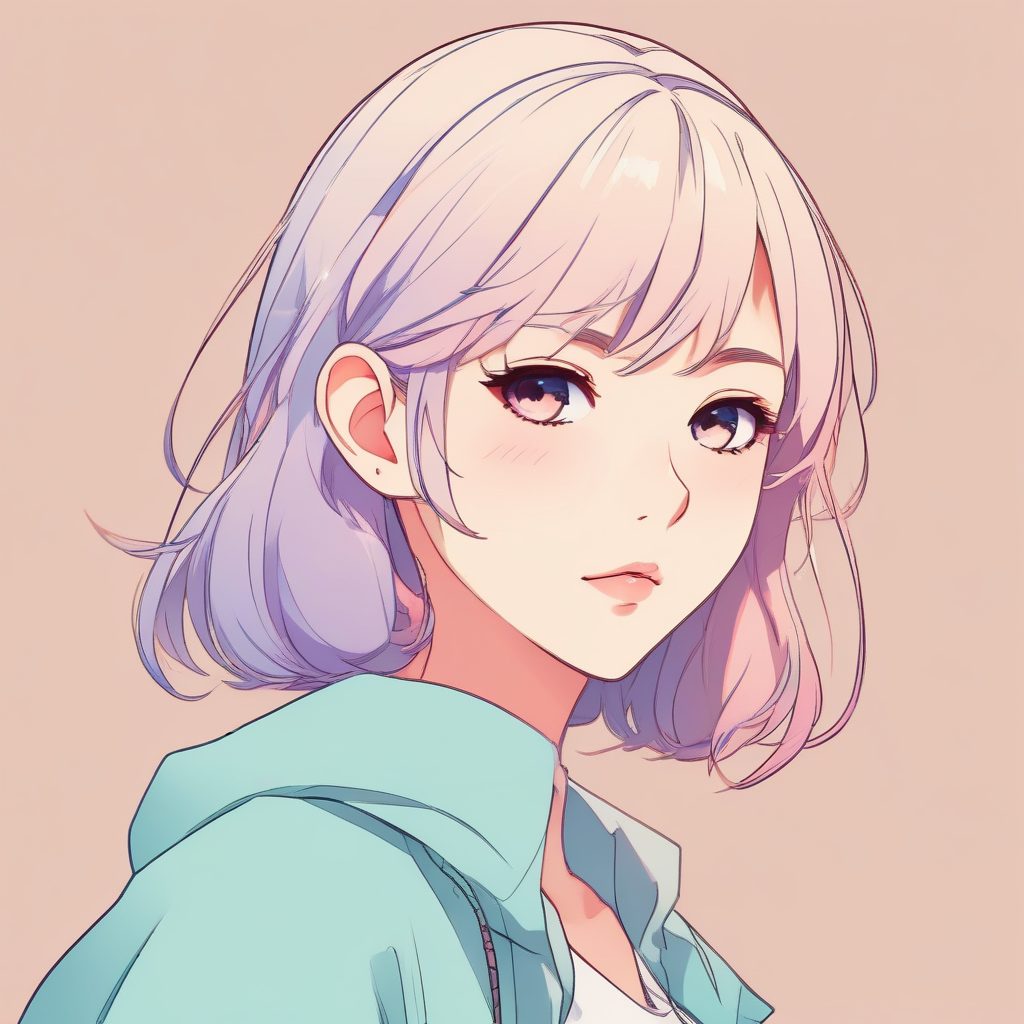 💖极简风动漫女孩头像，纯色背景秒出爆款