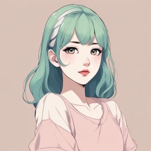 💖极简风动漫女孩头像，清新纯色背景让你瞬间吸粉！