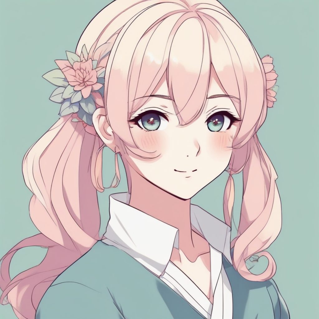 💖 极简风动漫女孩头像 | 一目了然的纯色背景设计