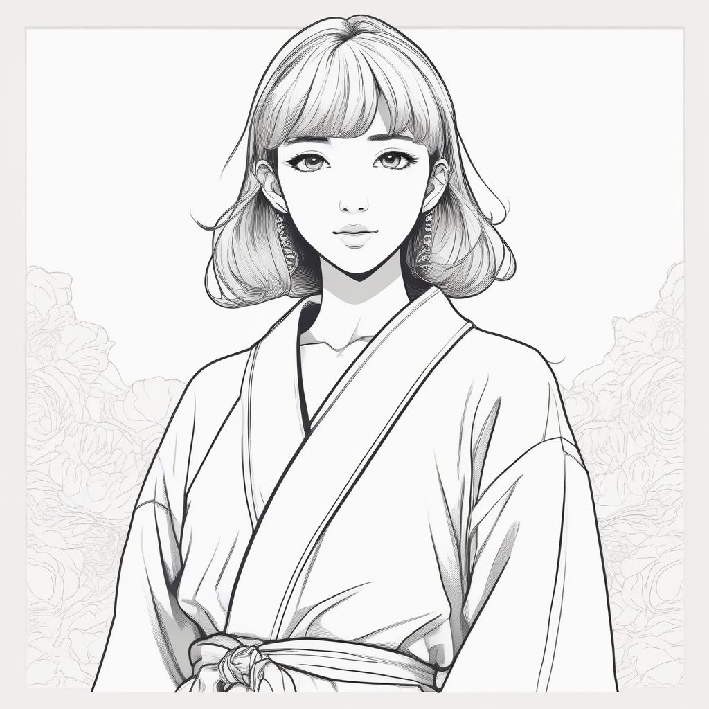 💖极简风日系动漫少女头像🔥线条感绝了！单主体纯色背景适合做头像