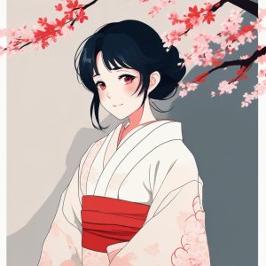 👘极简和风美少女头像 | 浮世绘新造复古低饱和肖像
