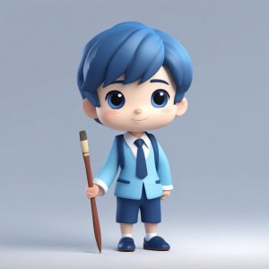 📚 极简卡通！可爱小书生Q版男孩提示词 | 乖巧学霸头像