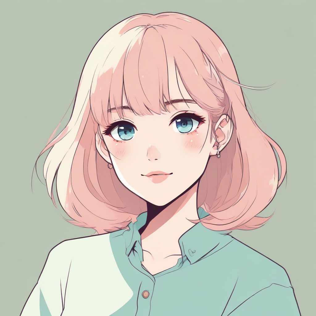 💖极简可爱！纯色背景动漫女孩头像🔥