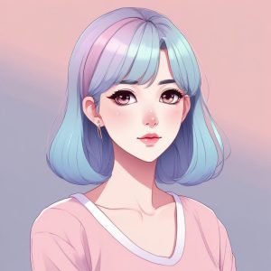 🎨 极简可爱！纯色背景动漫女孩头像一键生成🔥