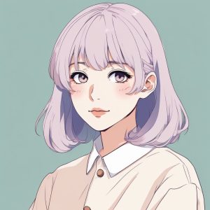 🎨 极简可爱动漫女孩头像 | 纯色背景设计