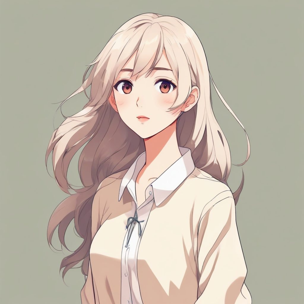 ✨极简可爱动漫女孩头像，纯色背景设计必备！