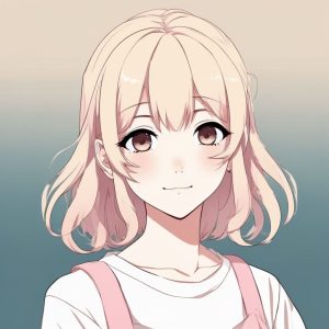 💖 极简可爱动漫女孩头像，纯色背景，适合社交媒体封面