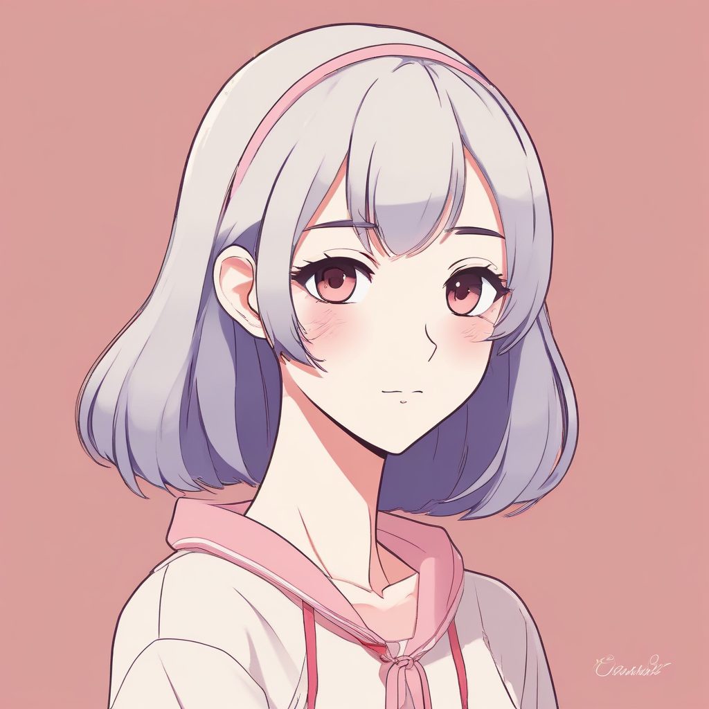 💖极简可爱动漫女孩头像 | 纯色背景时尚插画