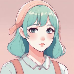 ✨极简可爱动漫女孩头像 | 纯色背景时尚肖像提示词🔥