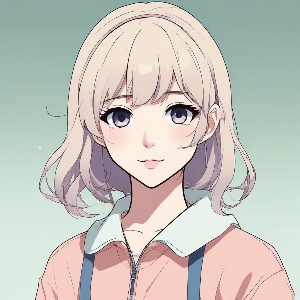 💖 极简可爱动漫女孩头像 | 单色背景时尚肖像生成