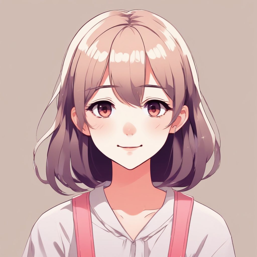 ✨极简可爱动漫少女，纯色背景头像