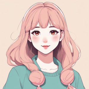 🎨 极简可爱少女动漫头像，纯色背景！🔥