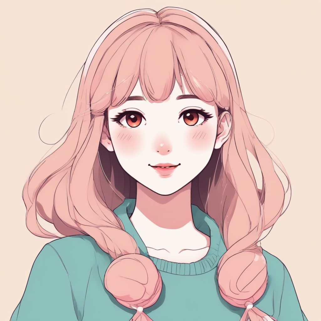 🎨 极简可爱少女动漫头像，纯色背景！🔥