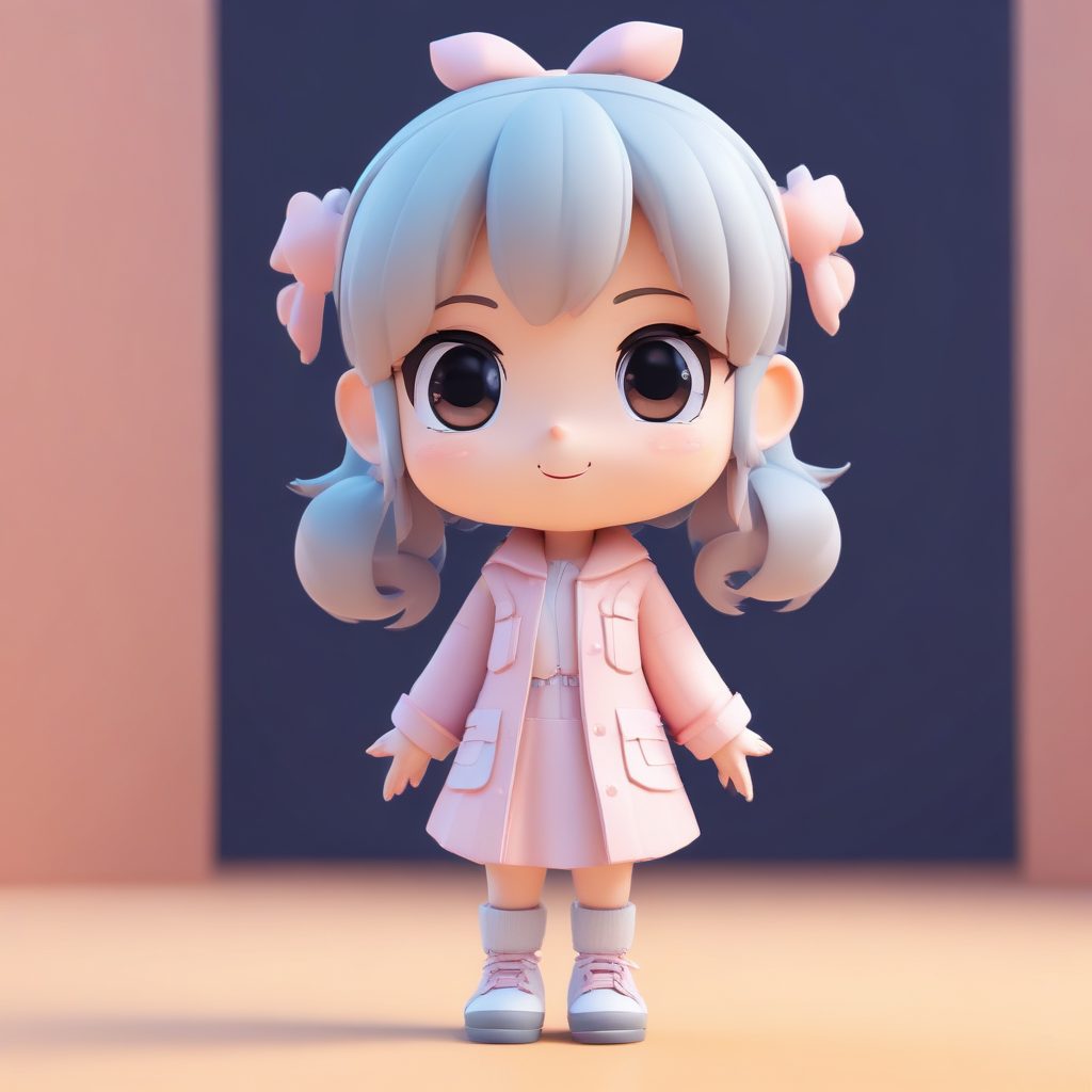 💖极简Q版活力女孩，3D粘土渲染，适合头像设计✨