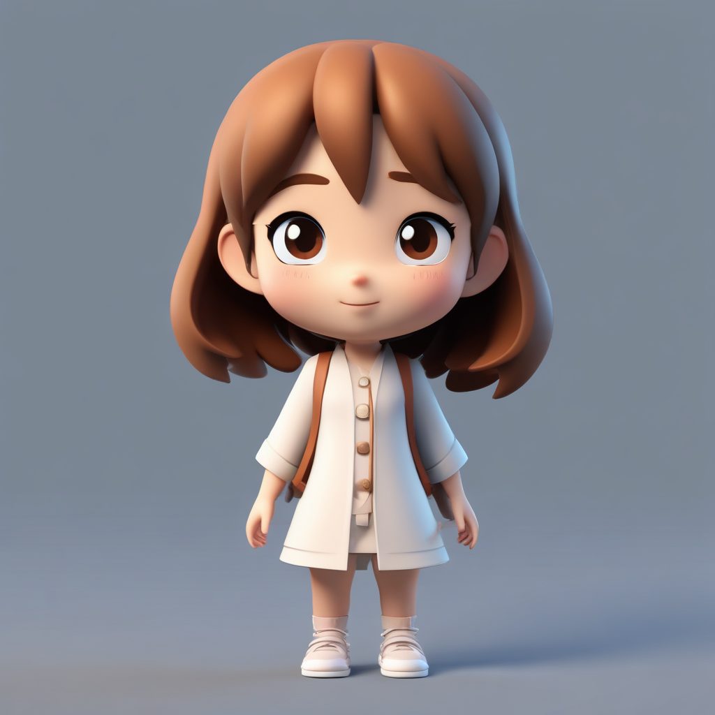 🎨极简Q版女孩全身立绘，表情丰富超可爱！