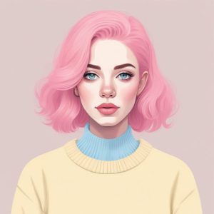 🎀极简软萌风：粉蓝系时尚少女肖像，一键拥有韩系氛围感头像！