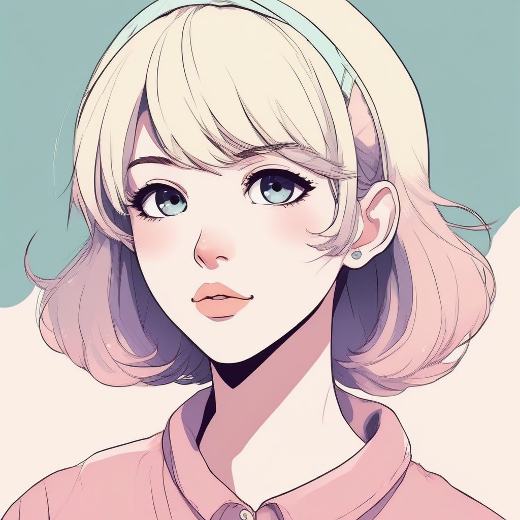 🔥极简少女动漫头像，纯色背景显高级！一键出图超适合做壁纸~