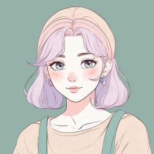 ✨极简少女动漫肖像 | 可爱又时尚的纯色背景设计