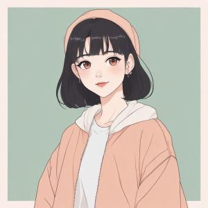 🔥极简少女动漫肖像 | 可爱又时尚的纯色背景头像