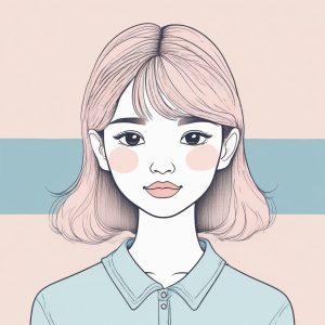 🎨 极简手绘插画 | 日系可爱少女头像 | 软萌粉蓝系背景✨