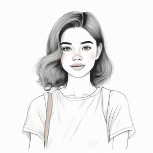 💖极简手绘女孩头像|软萌粉蓝系插画,纯净背景一键生成!