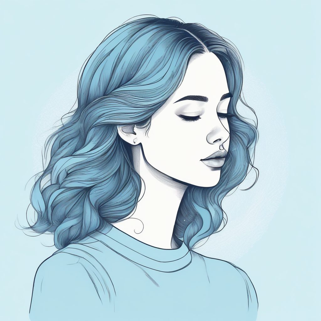 💖 极简手绘时尚女孩 | 软萌粉蓝系插画，适合头像和壁纸🔥