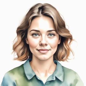 💧极简水彩晕染风｜清新治愈系少女插画，拿去做壁纸！