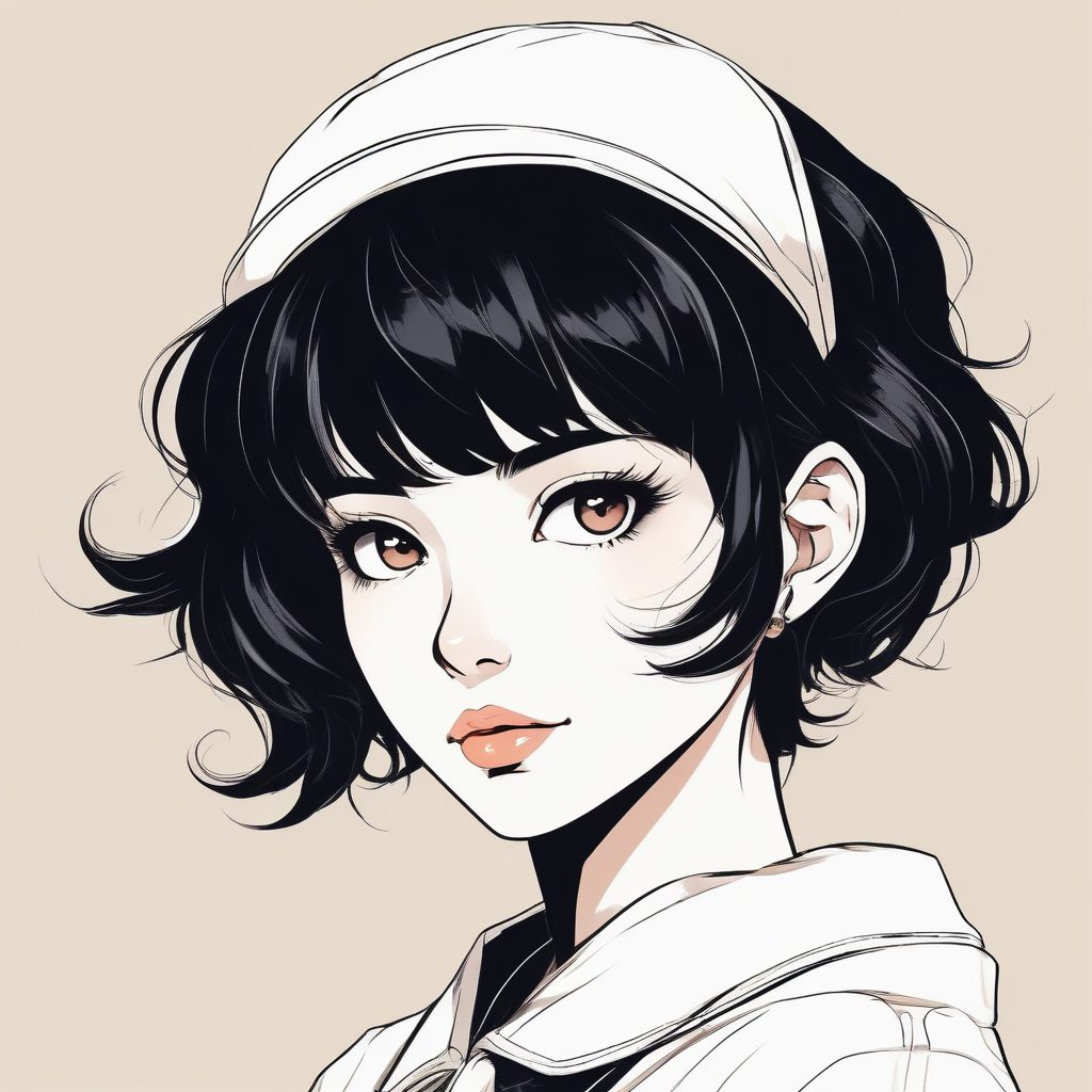 ✏️极简线条插画风：日系时尚女孩头像，一键get清冷感！