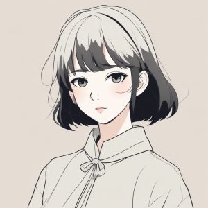 🔥极简线条插画日系动漫少女头像，低饱和高颜值！用这张做头像太合适了✨