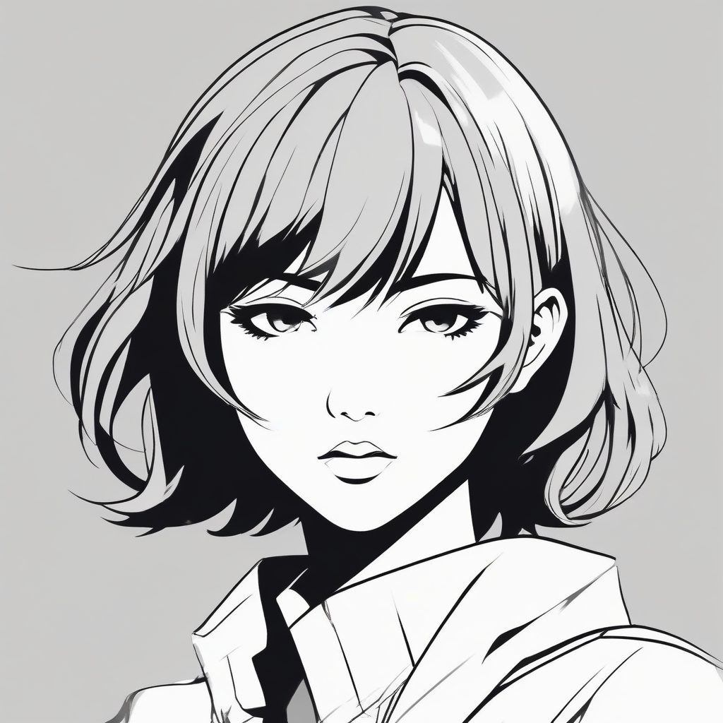 ✨极简线条插画，日系时尚动漫少女头像 | 单色背景设计感十足！