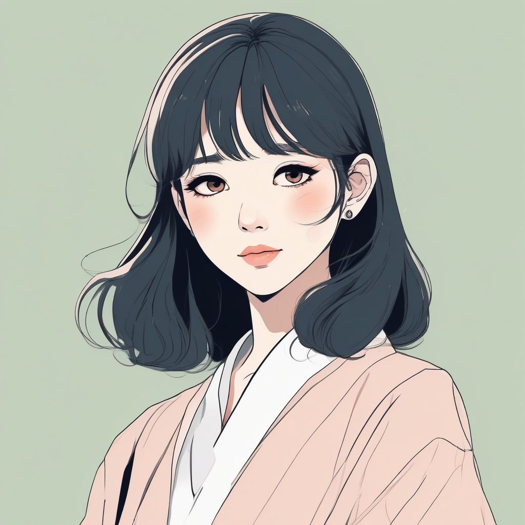 ✨极简线条插画 | 日系时尚动漫少女头像