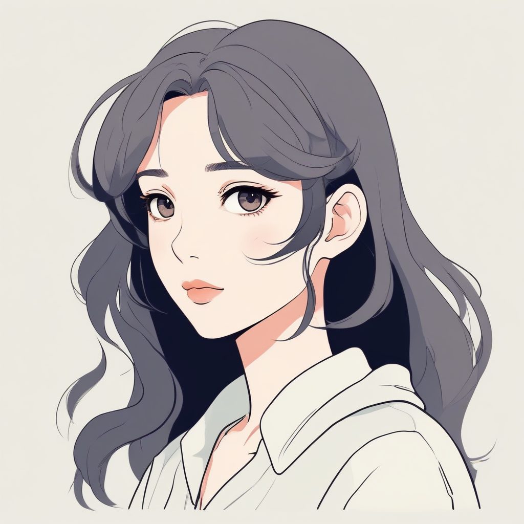 🔥极简线条插画少女头像！日系时尚动漫风格✨