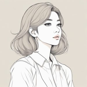 🌸极简线条日系动漫少女头像🔥完美适合作为社交媒体头像和壁纸