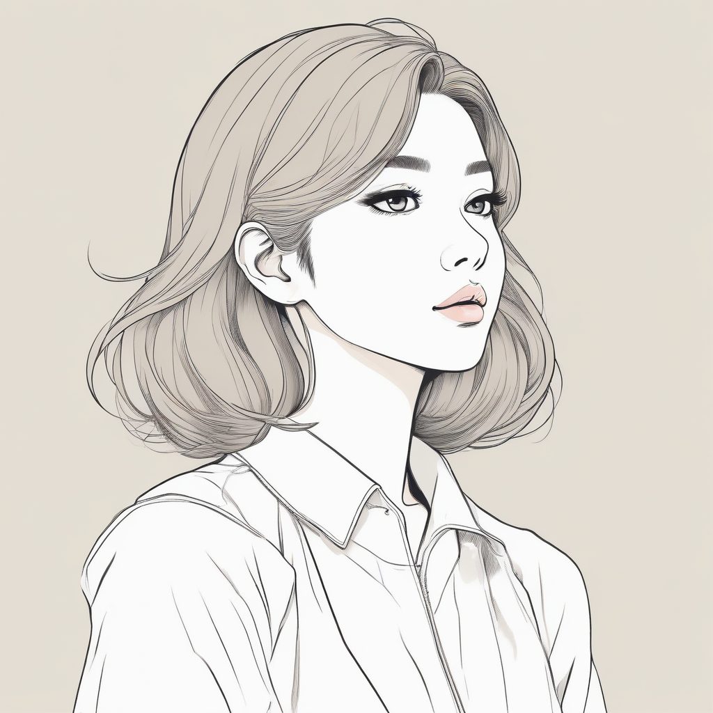 🌸极简线条日系动漫少女头像🔥完美适合作为社交媒体头像和壁纸