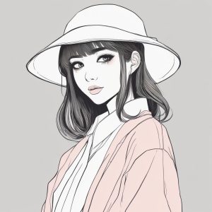 ✨极简线条日系动漫少女头像，完美适配社交平台！