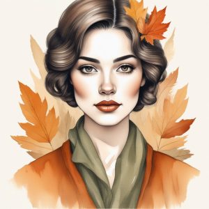 🍂极简噪点肌理感复古! 秋日氛围手绘插画肖像, Vintage感拉满!