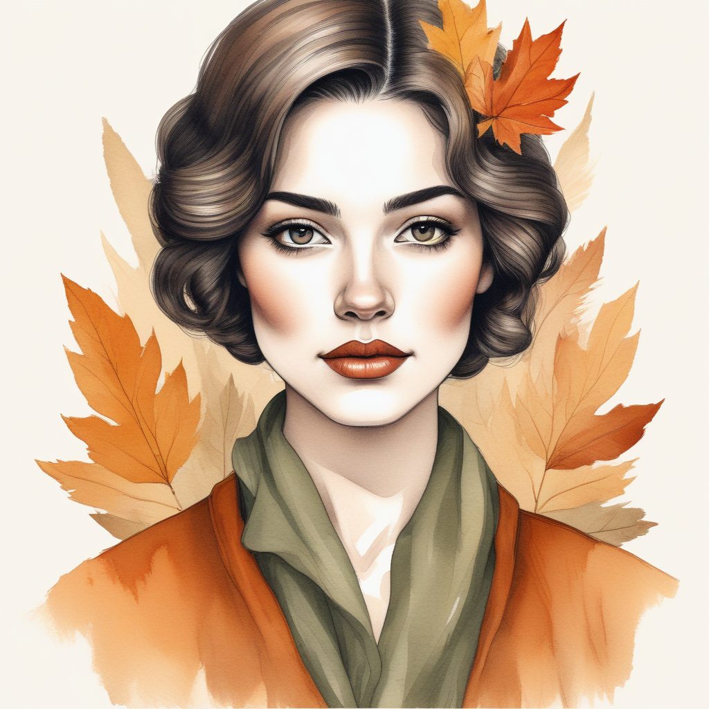 🍂极简噪点肌理感复古! 秋日氛围手绘插画肖像, Vintage感拉满!