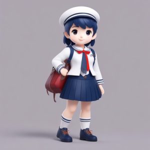 🎀经典JK制服Q版：日系元气少女全身像！高甜度粘土材质🏫