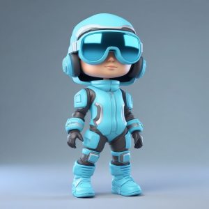 救命！这个Q版赛博少女谁能不爱？💖 盲盒级3D粘土风超详细提示词