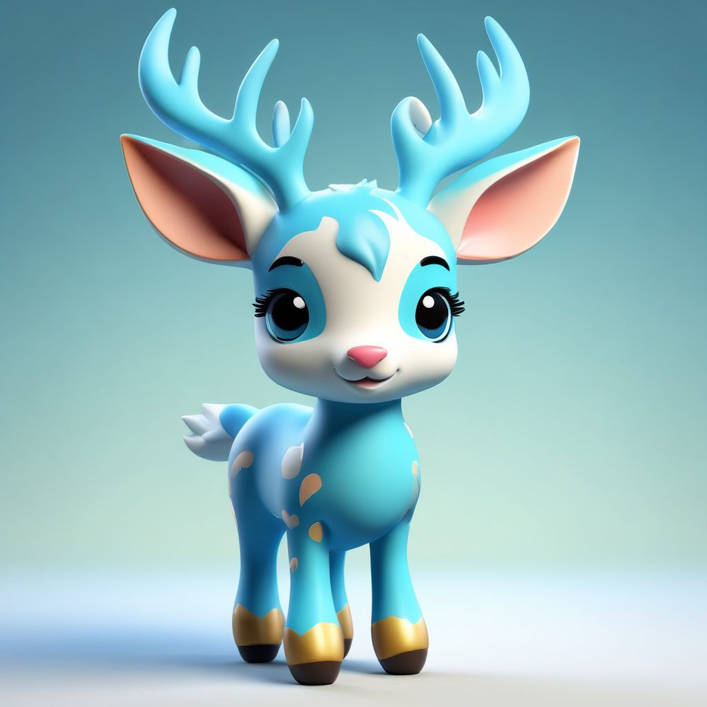 🦌九色鹿Q版：矿物蓝治愈系手办！ins极简风头像自取