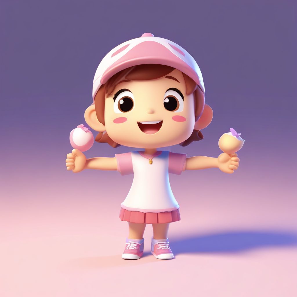 💖举着加油灯牌的Q版极简应援粉丝！C4D粘土风盲盒手办全身像🔥