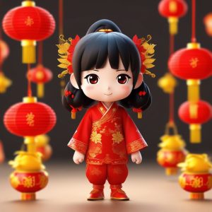 🎉绝版新年红!Q版新年喜庆盲盒Prompt!全身站立超喜庆!🧧
