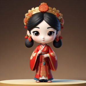 🔥绝美Q版古风头像生成！盲盒风格小脑袋大眼睛，3D渲染古风仕女形象