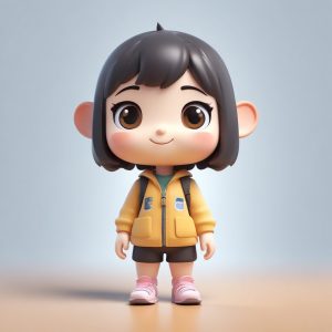 可爱的Q版兔耳娘！3D粘土盲盒风格，适合头像和插画创作✨