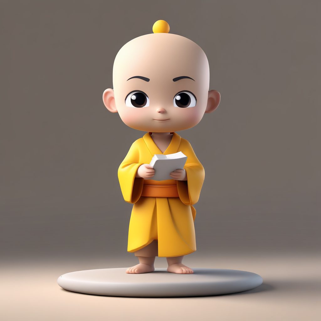 🙏可爱沙弥Q版：禅意与童真的结合，ins极简风