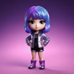 🎤K-Pop舞台风Q版！亮片外套与自信高歌，全场焦点！