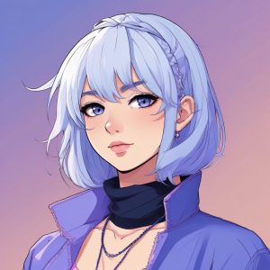 🖤 酷飒线条美学：极简街头风银发少女头像GET！