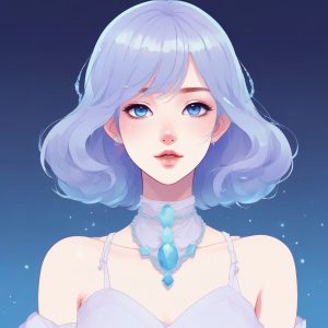💎琉璃质感少女：宝石眼眸，极致甜美风极简肖像